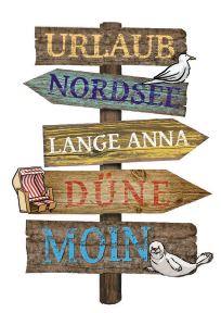 Polyresinmagnet Wegweiser Helgoland