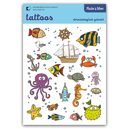 Kinder-Tattoos "Fische & Meer"