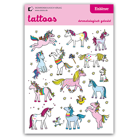 Kinder-Tattoos "Einhörner"