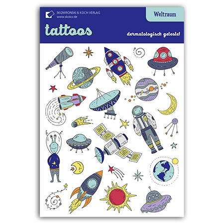 Kinder-Tattoos "Weltraum"