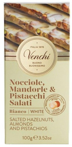 Venchi White Chocolate with Salted Nuts bar