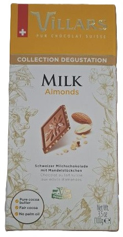 Tafelschokolade Milch mit gerösteten Mandeln