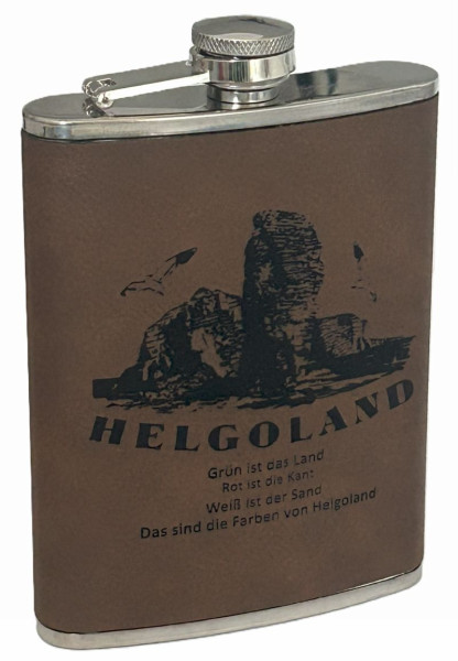 Aluminium Flachmann mit Leder bezogen