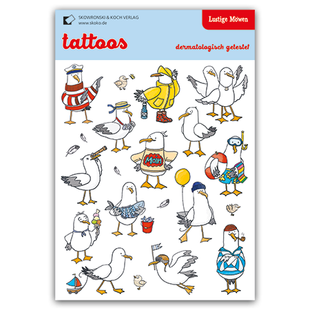 Kinder-Tattoos "Lustige Möwen"