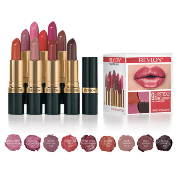 Revlon Limited Edition Super Lustrous Lipstick Cube, The Collection, 9 Farben