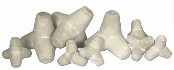 Beton Tetrapode in verschiedenen Größen
